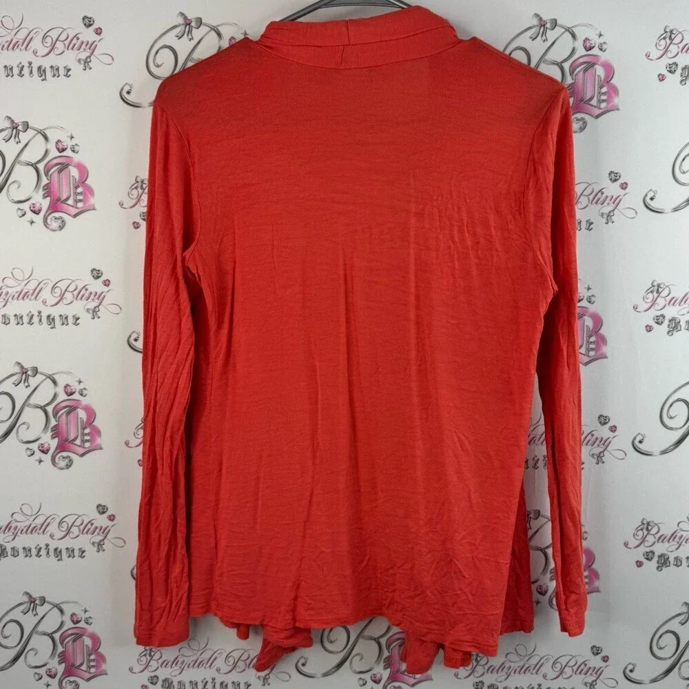 Jkla California cardigan waterfall Women's orange Red Open Front Cardigan